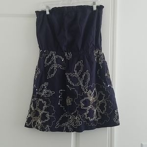 Navy Strapless Minidress